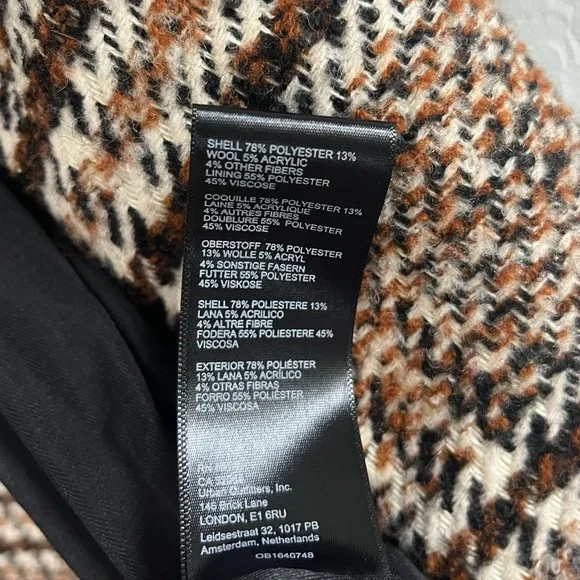 NEW Free People Adore You Plaid Jacket Wool Trench Pea Coat in brown - Picture 7 of 7